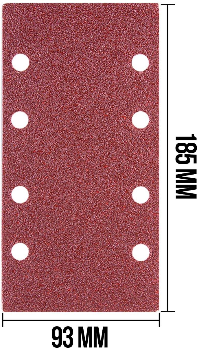 10 x Schuurpapier voor Schuurmachine - P40 Korrels - Zelfklevend schuurstroken - 93x185 mm